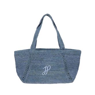 Patou Large Raffia Bag With Logo