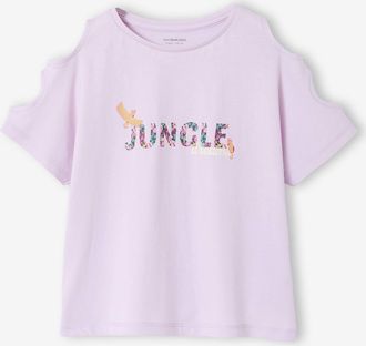 Vertbaudet T-Shirt M&auml;dchen JUNGLE mit Cut-Outs lila