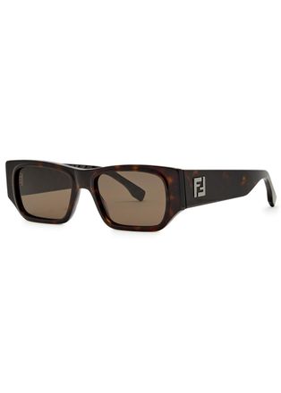 Fendi Rectangle-frame Sunglasses - Brown Havana - One Size