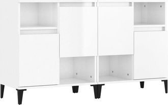 vidaXL Sideboards 2 pcs High Gloss White 60x35x70 cm Engineered Wood Vidaxl