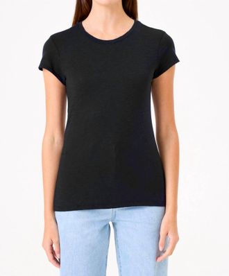 Goldie London Short Sleeve Slub Crew Tee In Black