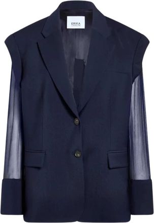 Erika Cavallini Semi Couture Giacca Alice - - Jackets - Donna - Blu - L
