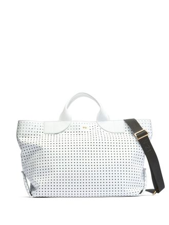N&deg;21 Borsa tote traforata con inserti - Bianco
