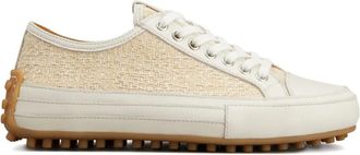 Tod's woven leather sneakers - women - Leather/Rubber/Fabric - 36.5 - Neutrals