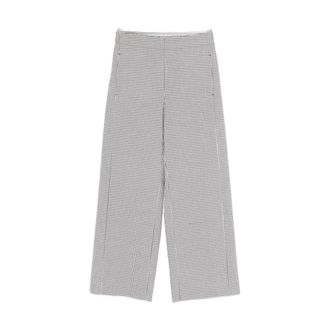 Via Masini 80 Wide Trousers, female, Gray, Size: 2XS Check Trousers
