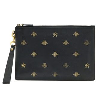 Gucci Black Leather Clutch Bag Pouch (Pre-Owned)