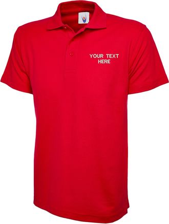 Generic New Personalised Embroidered UC 124 Polo Shirt Workwear, Uniform (RED, XL, x_l)