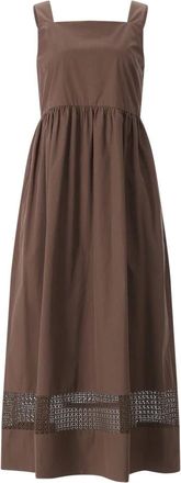 Max Mara Maxi Jurken - Dames - Casual kleedjes - Bruin - XS - Katoen - Kleedjes