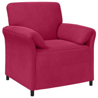 vidaXL Sof&aacute; De Una Plaza Rojo Vino 88 X 83 X 95 Cm Terciopelo Vidaxl