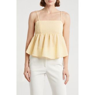 Elodie Textured Peplum Camisole in Light Yellow at Nordstrom Rack, Size X-Large
