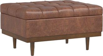 Simpli Home Mariah 34In Contemporary Rectangle Coffee Table Storage Ottoman