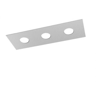 Top-Light Plafoniera Moderna Rettangolare Area Metallo Grigio 3 Luci Gx53