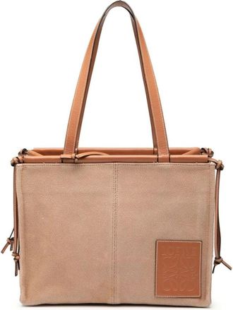 Loewe Pre-owned Tote Bags, female, Brown, Size: ONE SIZE Pre-owned Canvas Tote Bag