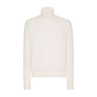 Dolce & Gabbana Turtlenecks, male, White, Size: L Wool Turtleneck Sweater