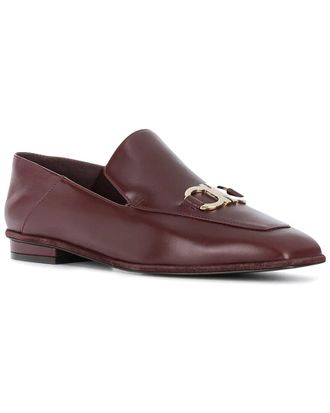 Ferragamo Gancini Square-Toe Leather Loafer