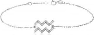 Allurez Aquarius Zodiac Diamond Bracelet 14k White Gold (0.15ct)