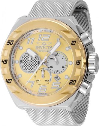 Invicta Racing Chronograph GMT Quartz Gold Dial Mens Watch 47204