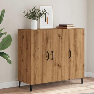 Berkfield Home Sideboard Artisan oak 90x34x80 cm Engineered Wood in Brown | Size: 90 x 34 x 80 cm