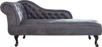 Global Interiors R&eacute;cami&egrave;re/Chaiselongue New Chesterfield - Antikgrau