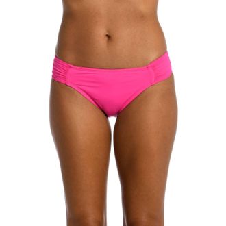 La Blanca Island Goddess Side Shirred Hipster Bottom In Pop Pink