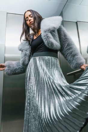 Roman Cropped Fur Coat