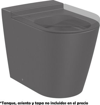 Roca Taza Rimless Adosada A Pared Con Salida Dual Para Tanque Alto O Empotrable Round Inspira - Roca Color: Onix