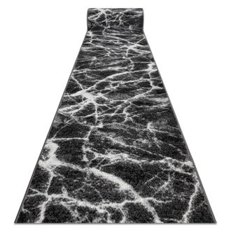RugsX Passatoia Bcf Morad Marmur Marmo Antracite / Nero 90 Cm Black 90x400 Cm