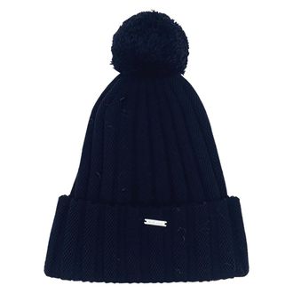 Woolrich Beanies, male, Blue, Size: ONE SIZE Beanie Cashmere Pom Pom