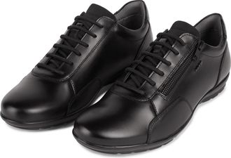 Geox Schn&uuml;rschuh GEOX, Herren, Gr. 41,5, schwarz, Leder, Textil, Schuhe Schn&uuml;rschuh, Business Schuh, Sneaker in eleganter Form