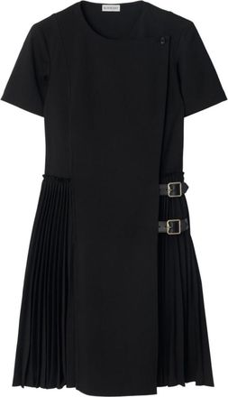 Burberry Black Short-sleeved Wool Dress