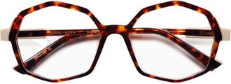Etnia Barcelona Parma Geometric Octagonal Acetate Eyeglasses with Tortoiseshell Pattern