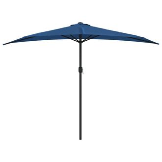 vidaXL Sombrilla Balc&oacute;n Semicircular Palo Aluminio Azul 300x155x223 Cm Vidaxl