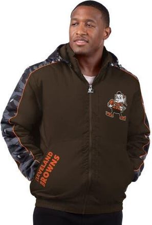 Starter Mens Starter Brown Cleveland Browns Thursday Night Gridiron Full-Zip Hoodie Jacket at Nordstrom, Size Xx-Large
