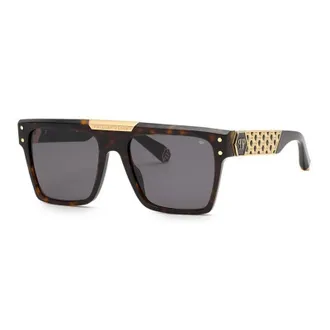Philipp Plein Square Full-Rim Dark Havana Sunglasses - Brown