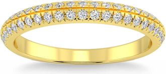 Pompeii3 1/2Ct Pave Diamond Wedding Ring 14k Gold Stackable Band Lab Grown