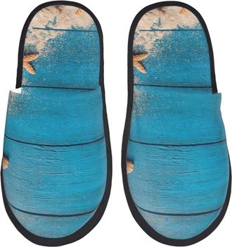 Generic Shells And Starfish Men Women Slippers Non-Slip Sliders Warm House Slippers For Winter Outdoor Indoor M