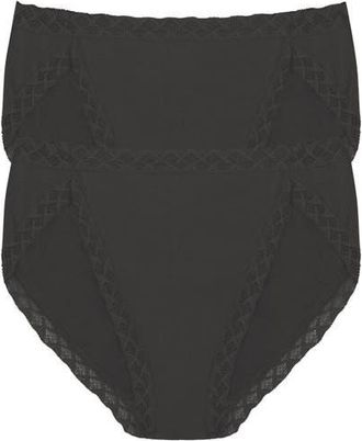 Natori Bliss Cotton French Cut Brief 2-Pack in Coal at Nordstrom, Size Xx-Large