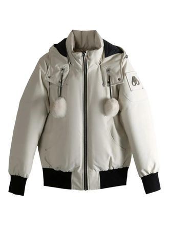 Moose Knuckles Jack met capuchon en pompon - Wit