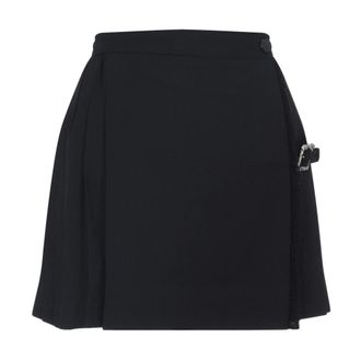 Enfants Riches Deprimes Short Skirts, female, Black, Size: XS Black Wool Blend Skirt Aw25