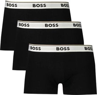 HUGO BOSS Driepersoons katoenen boxershorts met elastische tailleband - Heren - Onderbroek - Zwart - XL - Katoen - Ondergoed