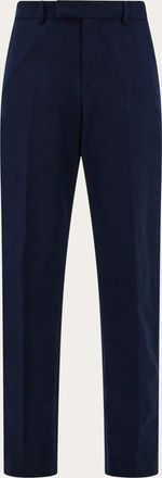 Ferragamo Men Cotton cashmere chinos Blue
