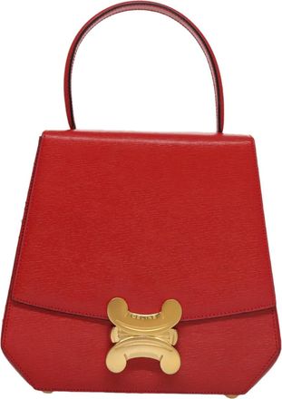 Celine Cuir Triomphe Bag Leather Red Leather Bag (Pre-Owned)