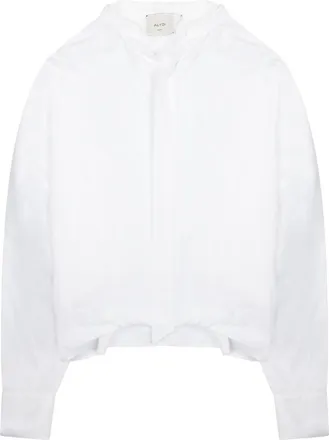 Alysi Cropped Boxy Neckline Bow Shirt