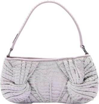 Burberry Pre-owned Fringed Schoudertas - Dames - Vintage Schoudertas - Paars - ONE Size - Leer - Vintage