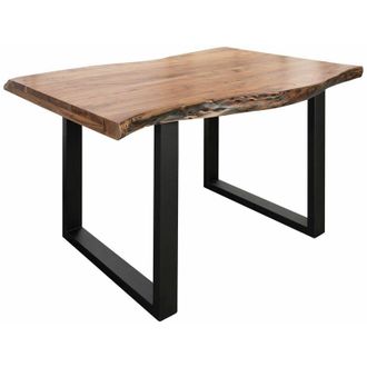 Massivmoebel24 FREEFORM 5 Tavolo da pranzo in legno di acacia - laccato natur / gambe in ferro - antracite mat 180x90x77 FREEFORM 5