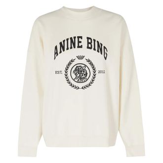 Anine Bing Dames, Sweatshirts & Hoodies, Wit, Maat: S