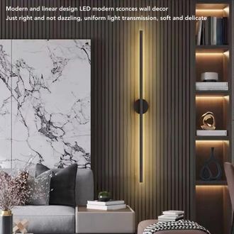 OEM L&aacute;mpara De Pared Led Lineal Moderna Con Luz C&aacute;lida De 3000k Para Sal&oacute;n/dormitorio (80,5 Cm, Aluminio/hierro)