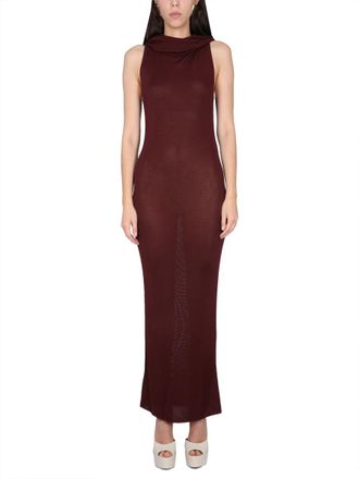 Saint Laurent Viscose Hooded Dress - Red