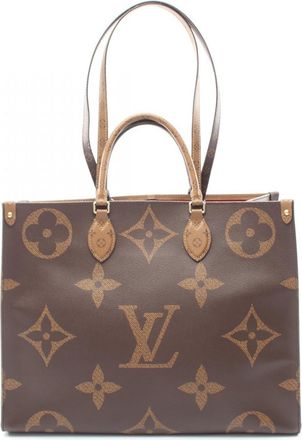 Louis Vuitton Beige Brown Coated Canvas Handbag Tote Bag (Pre-Owned)