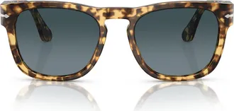 Persol Elio 54mm Polarized Square Sunglasses in Brown/tortoise Beige/blue at Nordstrom